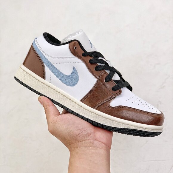 Air 1 Low White And Brown Sneakers - Picture 8 of 9